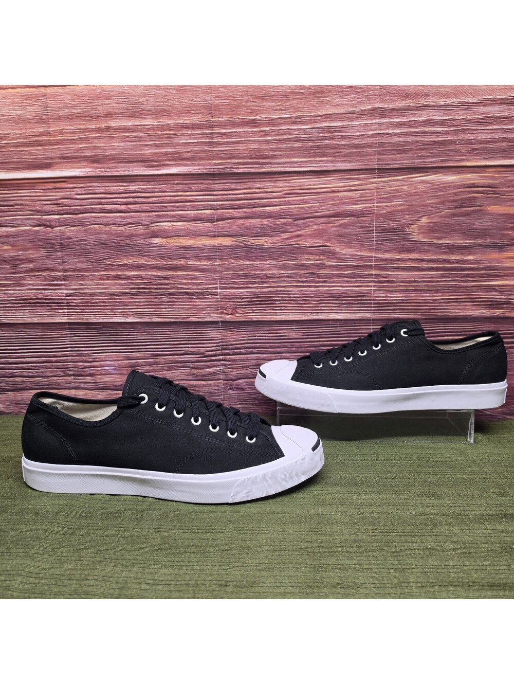 Converse Jack Purcell Men's 11.5 Black White Canvas Low Top Sneakers